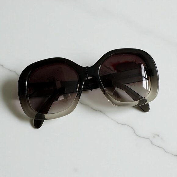 CELINE Black Ombre Round Oversized Sunnies Sunglasses - Picture 1 of 7